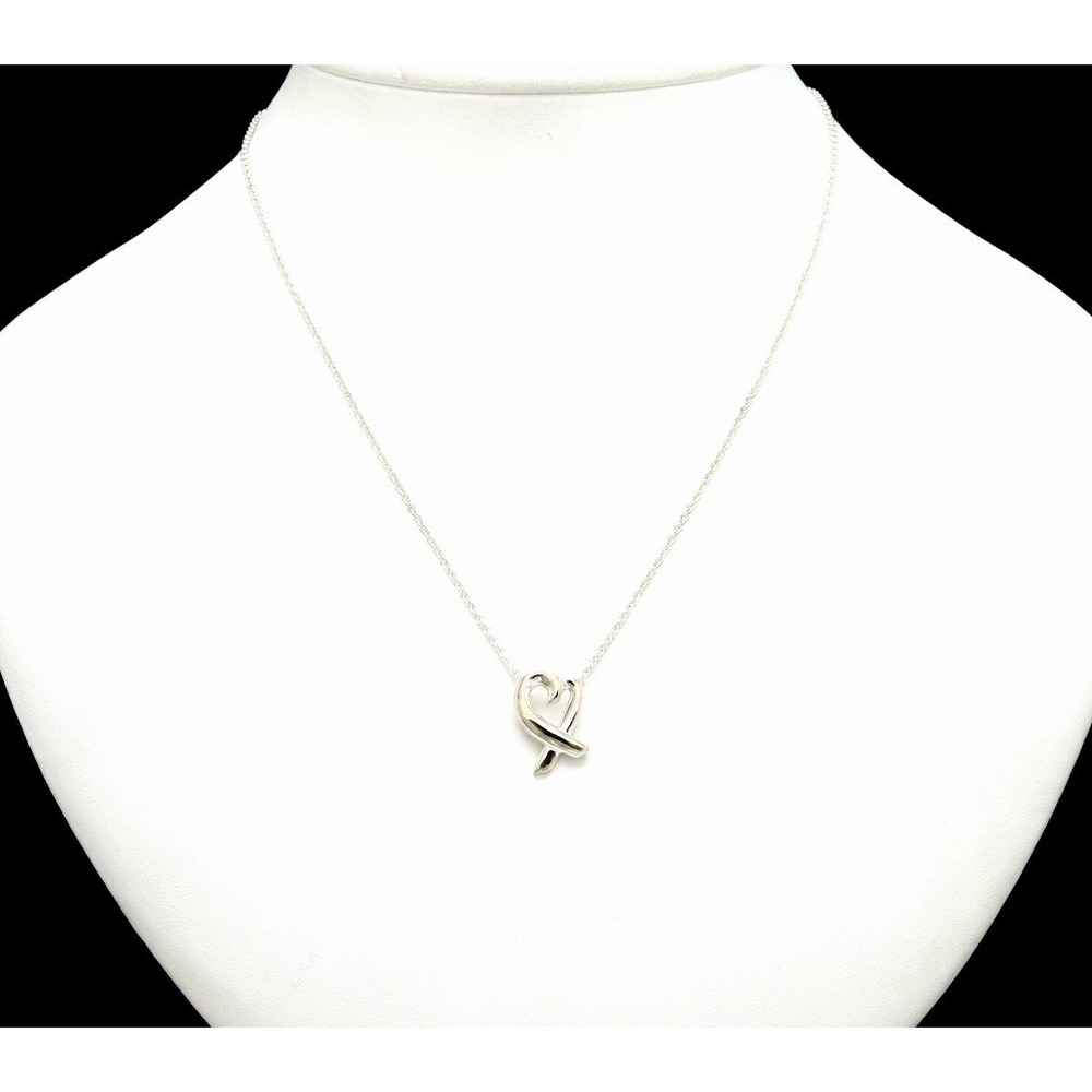 TIFFANY Co Paloma Picasso Loving Heart Necklace Sterling Silver